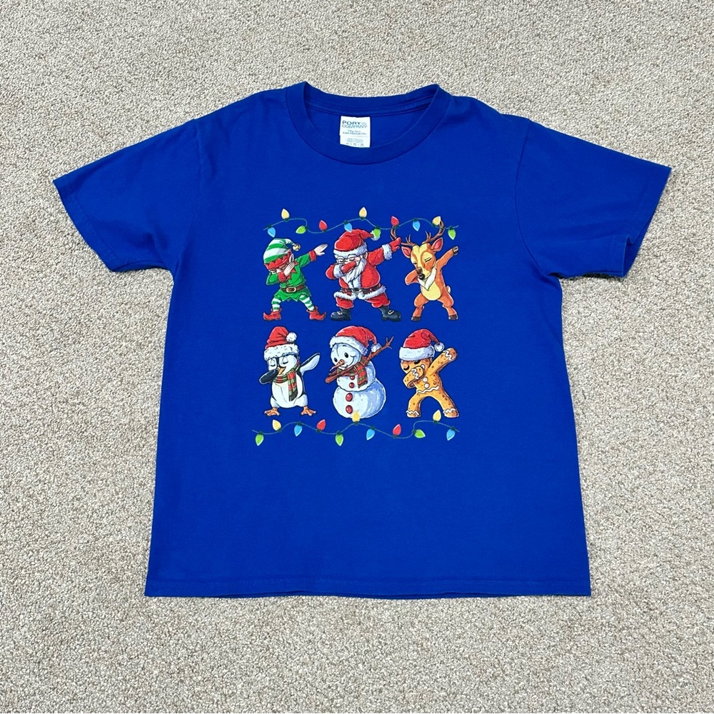 Boys Dabbing Santa and Friends Graphic Short Sleeve Tee